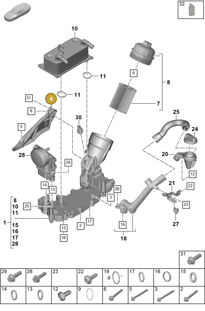 0PB115370C — Porsche 911 (2024-2025) diagram p63104100, position 4