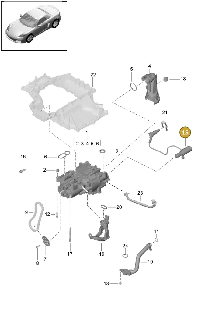 0PB115393B — Porsche Boxster (2016-) diagram p48104000, position 15