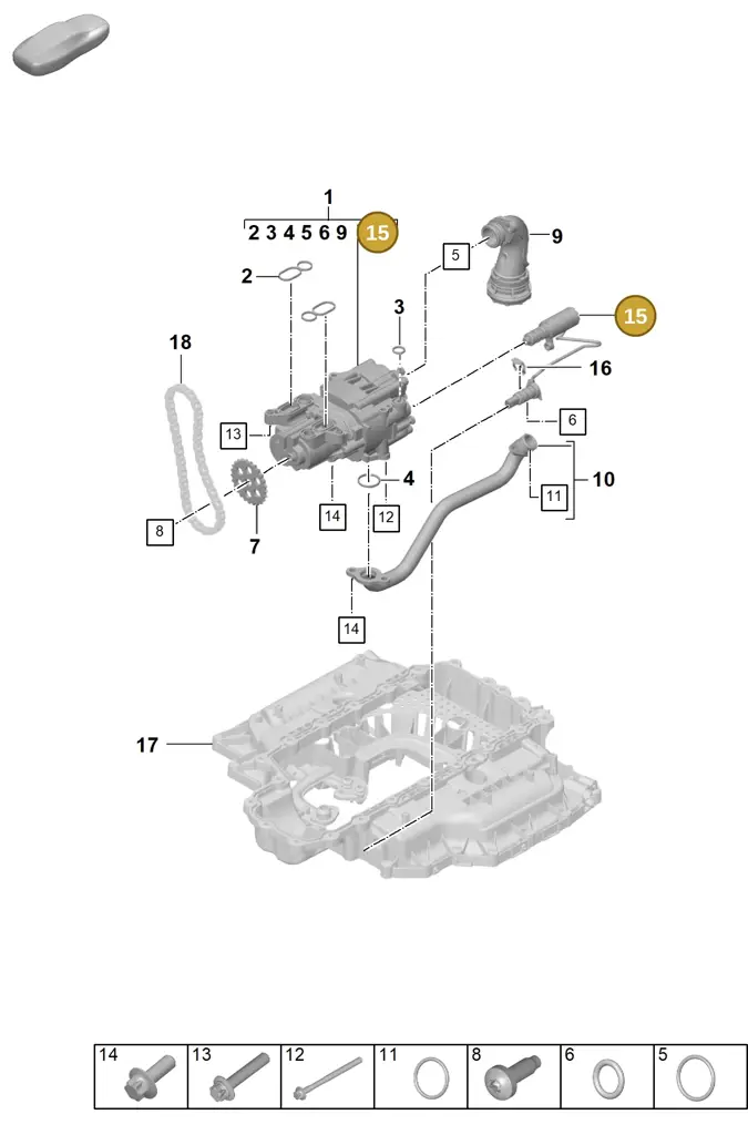 0PB115393C — Porsche 911 (2024-2025) diagram p63104000, position 15