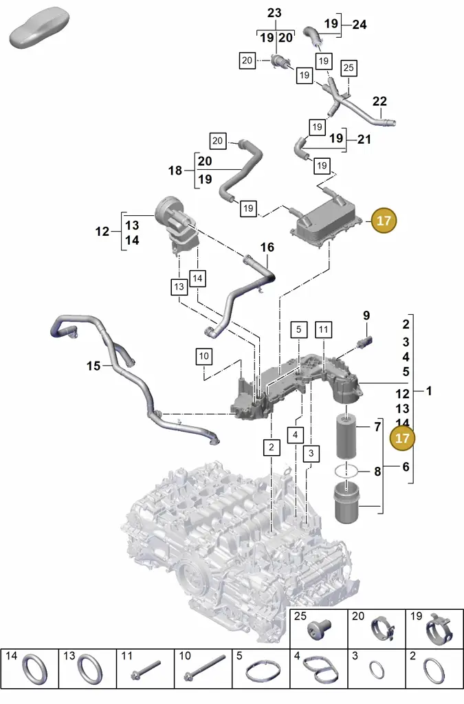 0PB117022D — Porsche Boxster Spyder (2019-2020) diagram p55104110, position 17
