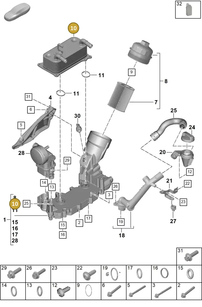 0PB117022 — Porsche 911 (2024-2025) diagram p63104100, position 10