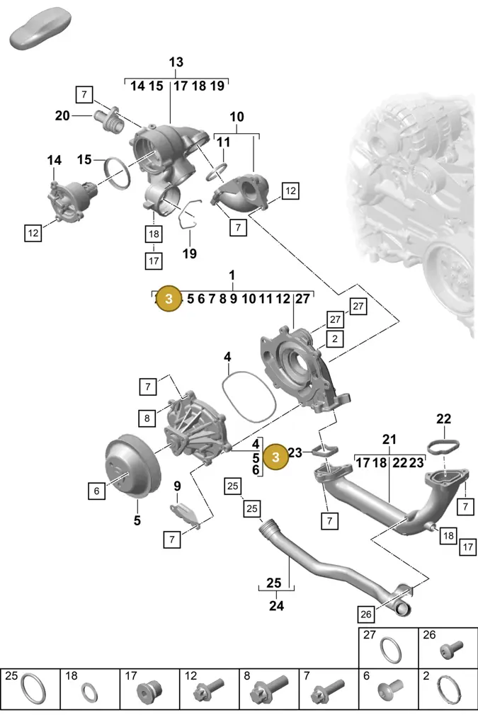 0PB121005D — Porsche Boxster Spyder (2019-) diagram p55105000, position 3