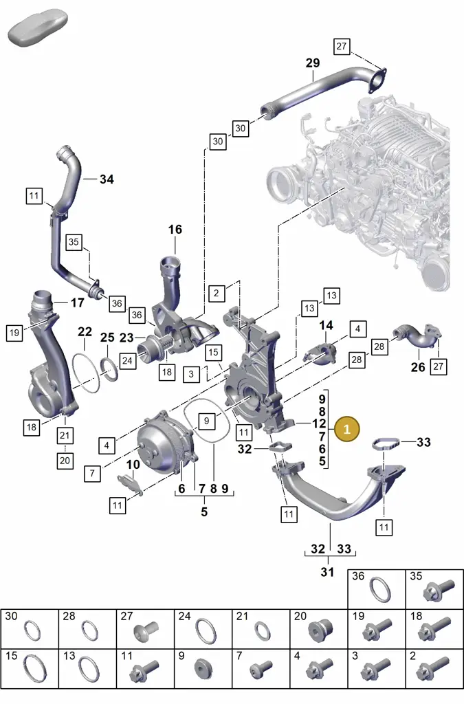 0PB121010C — Porsche 911 (2021-2022) diagram p59105000, position 1