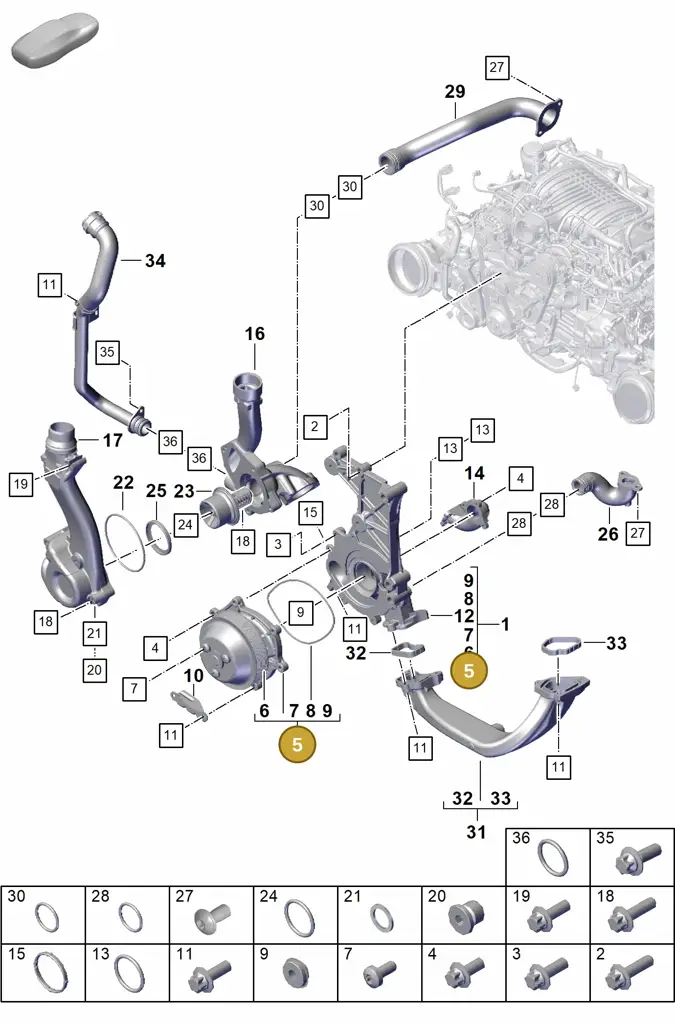 0PB121035A — Porsche 911 (2021-2022) diagram p59105000, position 5