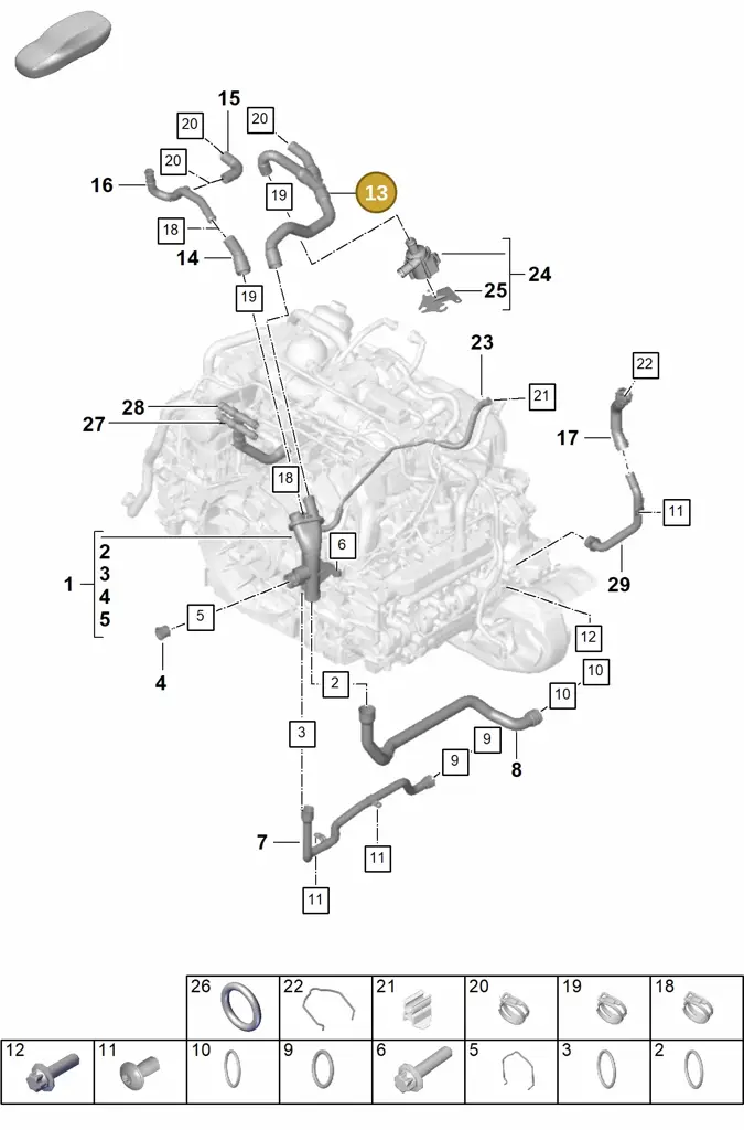 0PB121049 — Porsche 911 (2024-2025) diagram p63105060, position 13