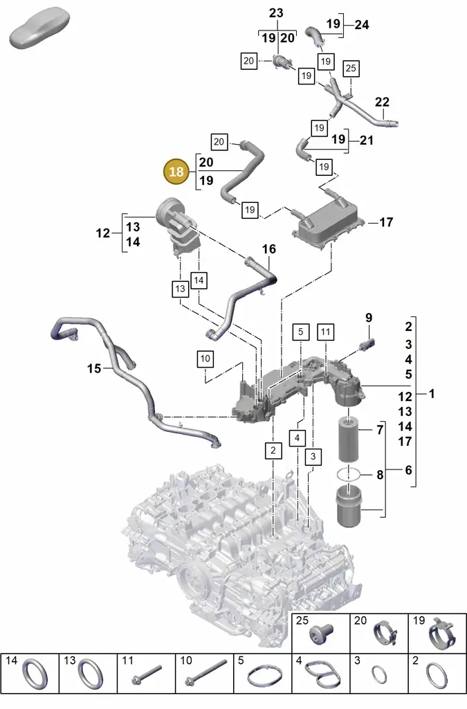 0PB121051A — Porsche Boxster Spyder (2019-) diagram p55104110, position 18