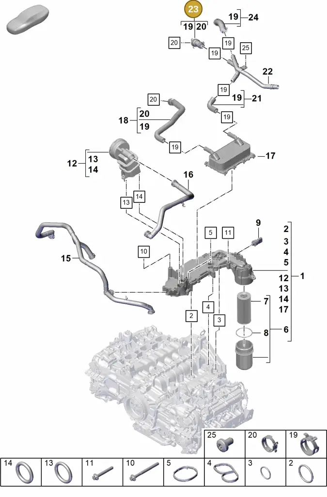 0PB121055A — Porsche Boxster Spyder (2019-2020) diagram p55104110, position 23