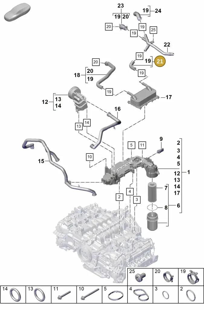 0PB121056A — Porsche Boxster Spyder (2019-) diagram p55104110, position 21