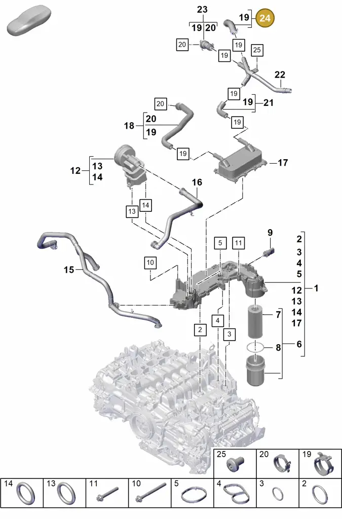 0PB121057 — Porsche Boxster Spyder (2019-2020) diagram p55104110, position 24