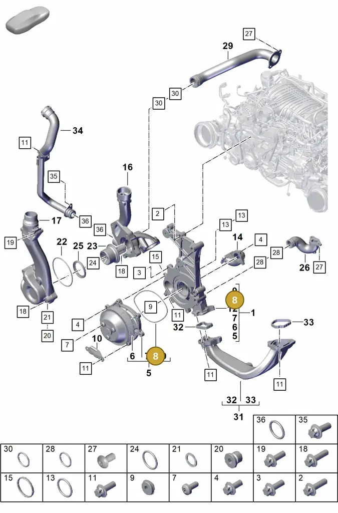 0PB121091A — Porsche 911 (2021-2022) diagram p59105000, position 8