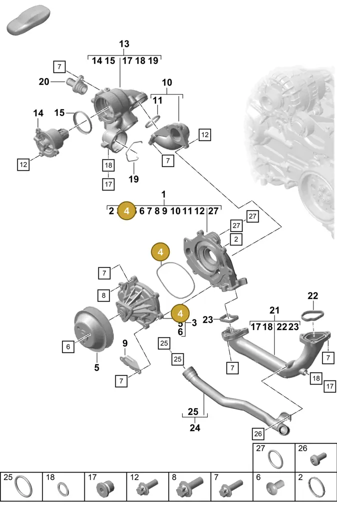 0PB121091 — Porsche Boxster Spyder (2019-2020) diagram p55105000, position 4
