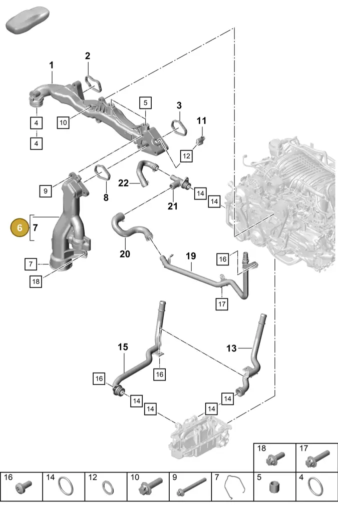 0PB121132B — Porsche Boxster Spyder (2019-2020) diagram p55105050, position 6