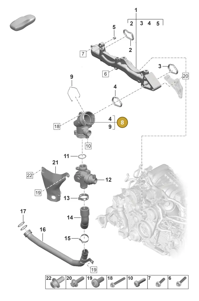 0PB121133A — Porsche 992 Carrera 4 GTS (2018-2024) diagram p53105050, position 8