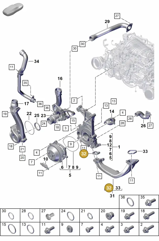 0PB121139 — Porsche 911 (2021-2022) diagram p59105000, position 32
