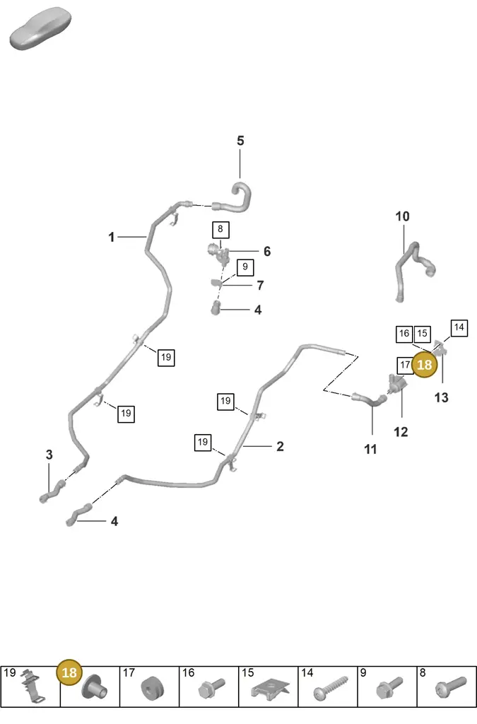 0PB121199 — Porsche 911 (2024-2025) diagram p53105500, position 18