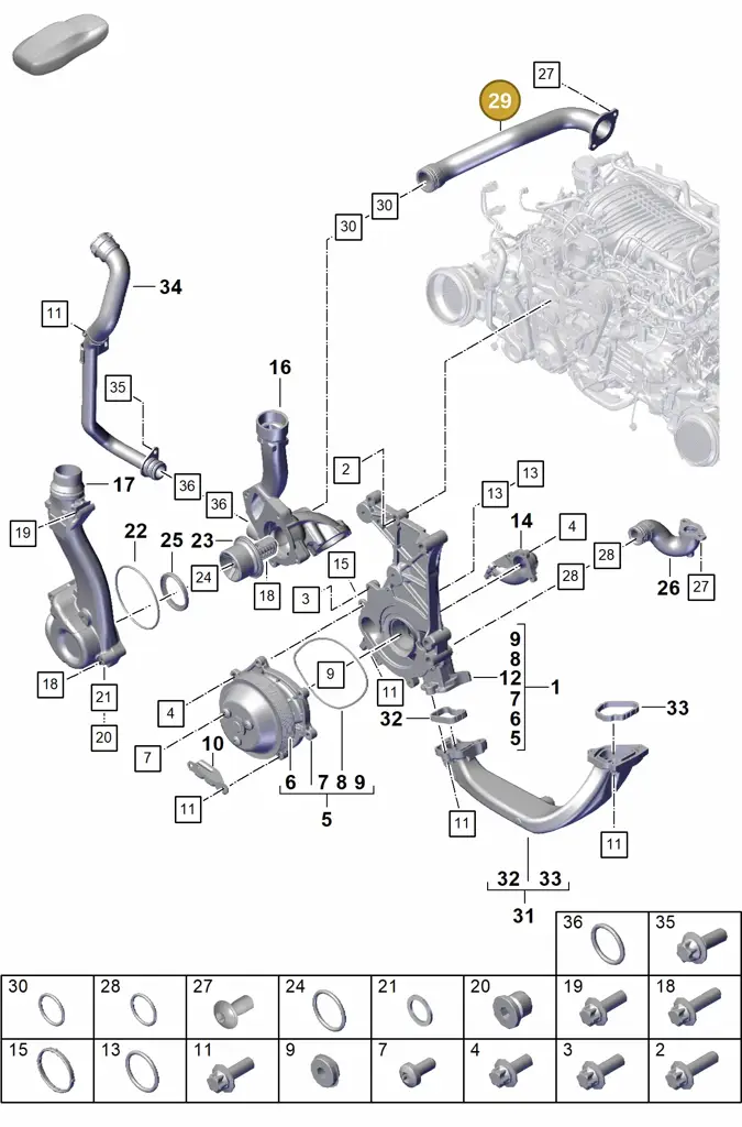 0PB121398C — Porsche 911 (2021-2022) diagram p59105000, position 29