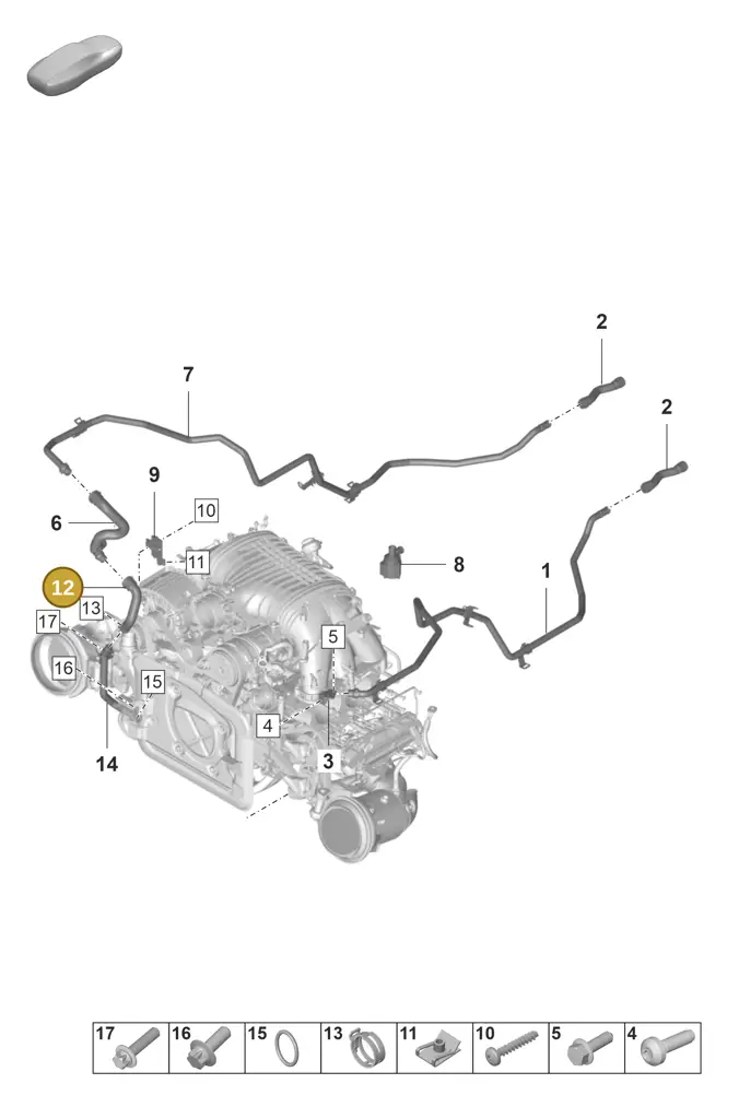 0PB121621 — Porsche 911 (2021-2022) diagram p59105500, position 12
