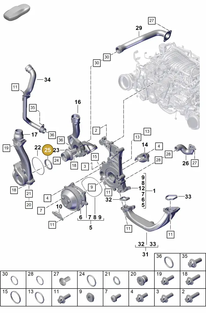 0PB121688A — Porsche 911 (2021-2022) diagram p59105000, position 25