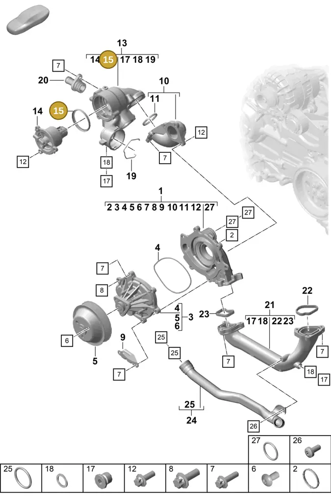 0PB121688 — Porsche Boxster Spyder (2019-2020) diagram p55105000, position 15