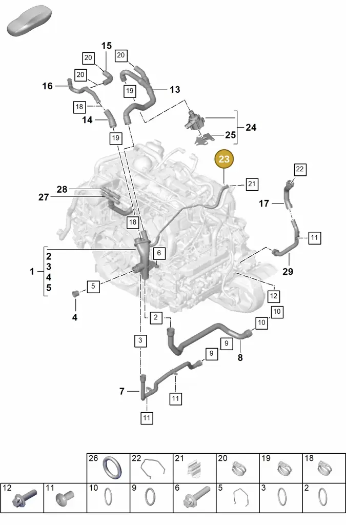 0PB121692 — Porsche 992 Carrera Coupe (2024-) diagram p63105060, position 23