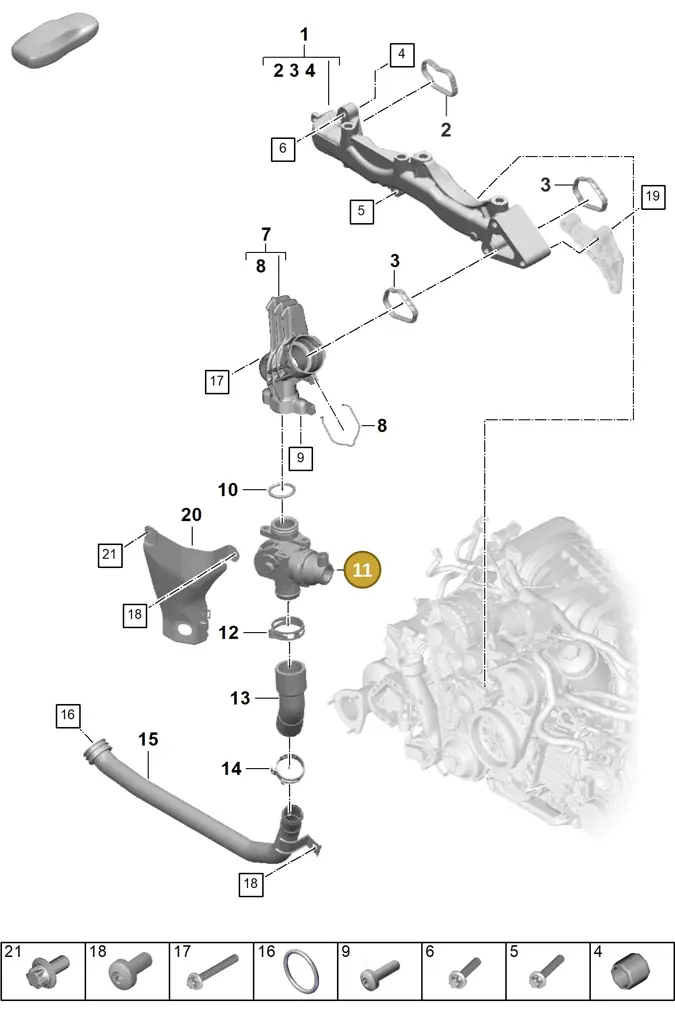 0PB121959A — Porsche 992 Carrera Coupe (2024-) diagram p63105050, position 11