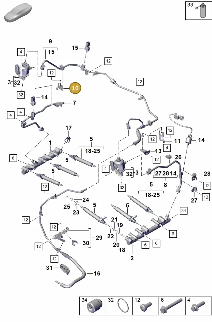 0PB127233 — Porsche Boxster Spyder (2019-2020) diagram p55107000, position 10