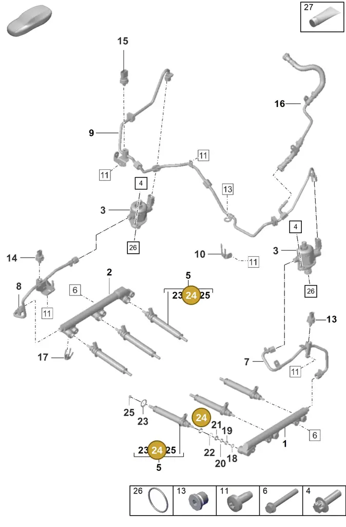 0PB127269 — Porsche 911 (2020-2022) diagram p53107000, position 24
