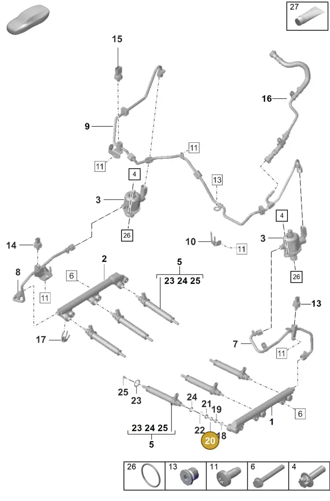 0PB127291 — Porsche 911 (2020-2022) diagram p53107000, position 20