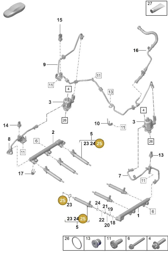 0PB127404 — Porsche 911 (2020-2022) diagram p53107000, position 25