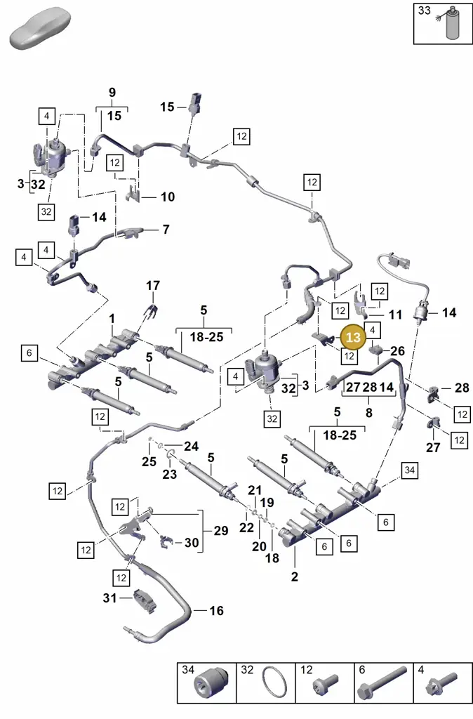 0PB127428 — Porsche Boxster Spyder (2019-2020) diagram p55107000, position 13