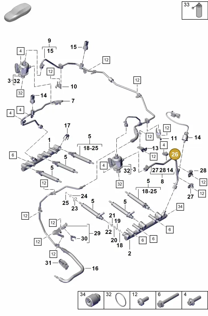 0PB127786 — Porsche Boxster Spyder (2019-2020) diagram p55107000, position 26