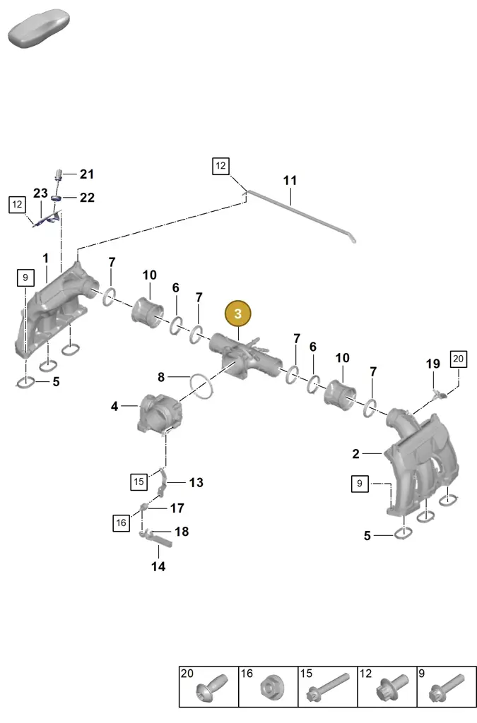 0PB128335C — Porsche 911 (2024-2025) diagram p63107100, position 3