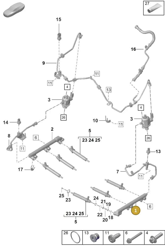 0PB128373F — Porsche 911 (2018-2024) diagram p53107000, position 1