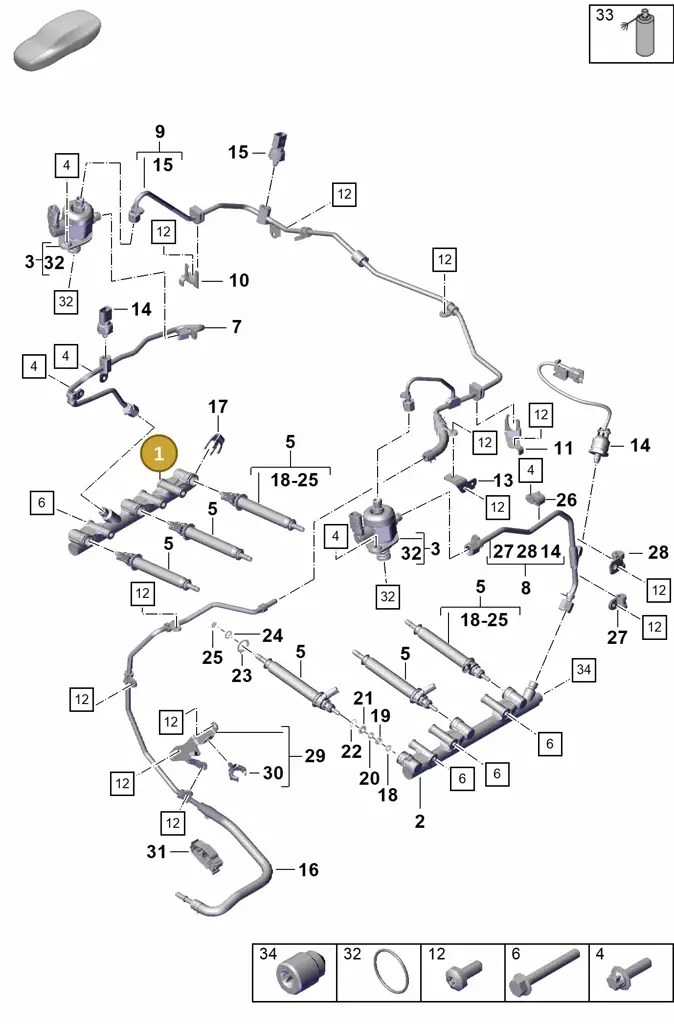 0PB128373J — Porsche Boxster Spyder (2019-2020) diagram p55107000, position 1