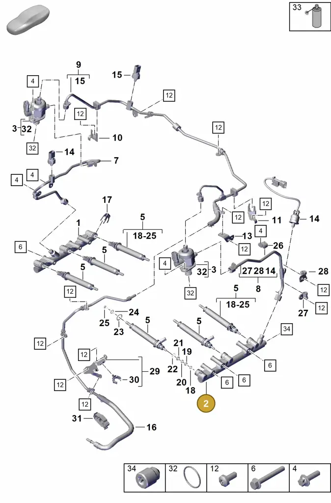 0PB128374J — Porsche Boxster Spyder (2019-2020) diagram p55107000, position 2