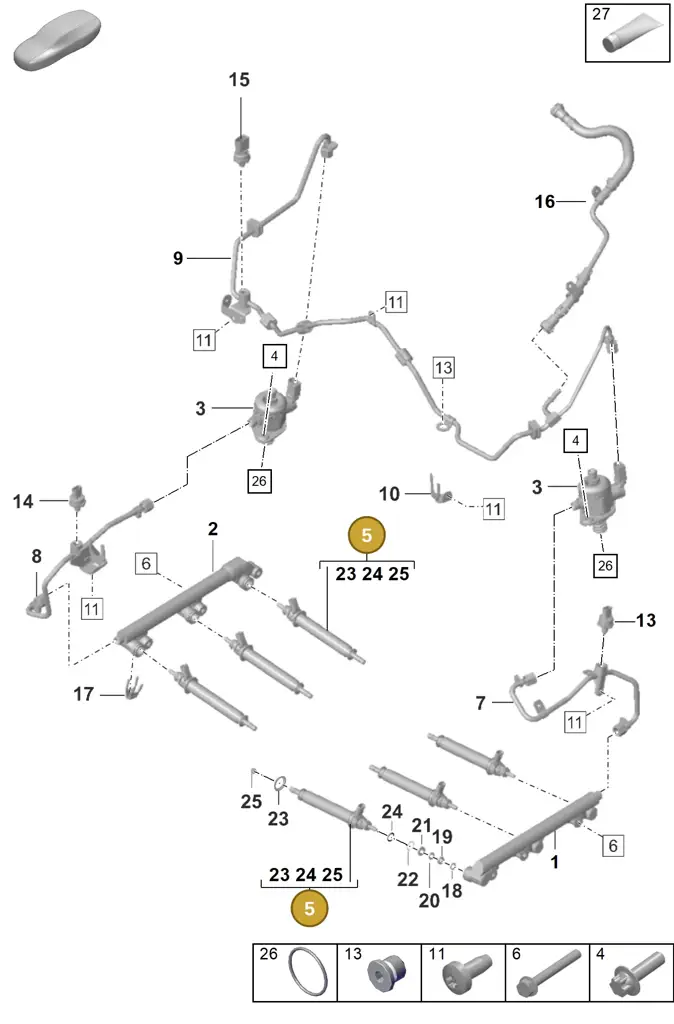 0PB128616B — Porsche 911 (2020-2022) diagram p53107000, position 5
