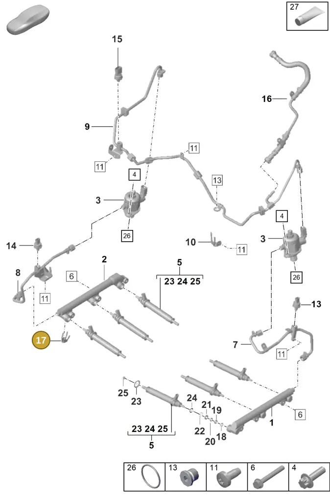 0PB128626 — Porsche 911 (2020-2022) diagram p53107000, position 17