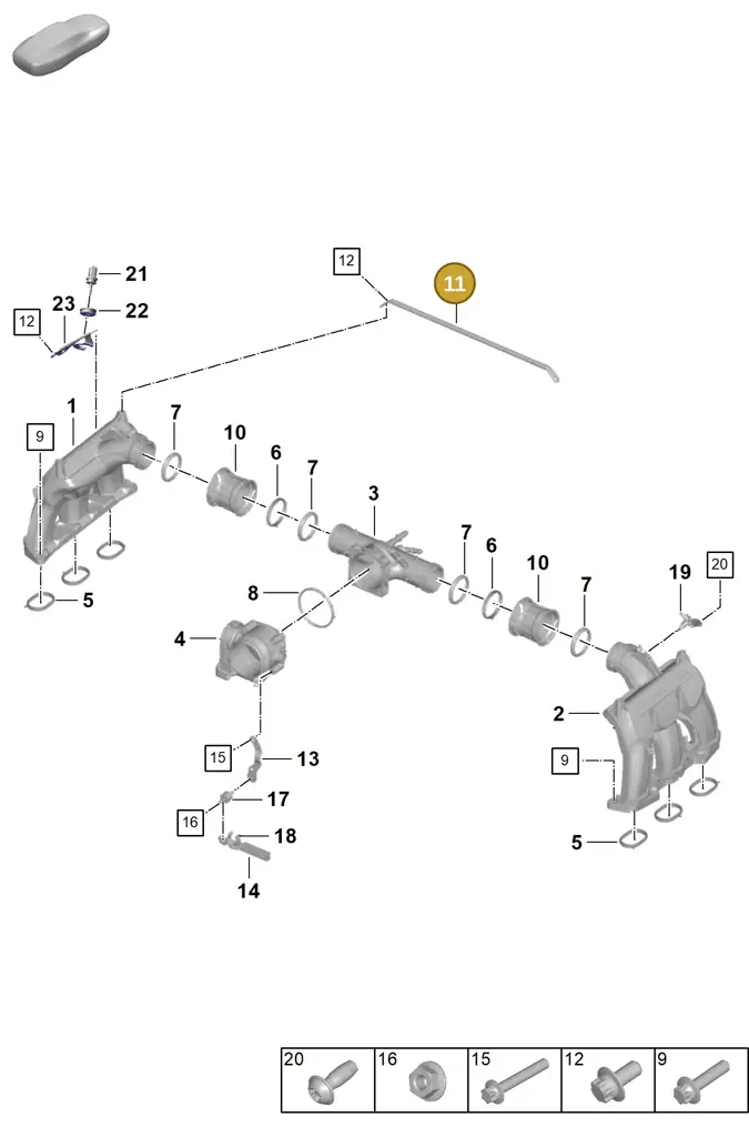 0PB129077 — Porsche 992 Carrera Coupe (2024-) diagram p63107100, position 11