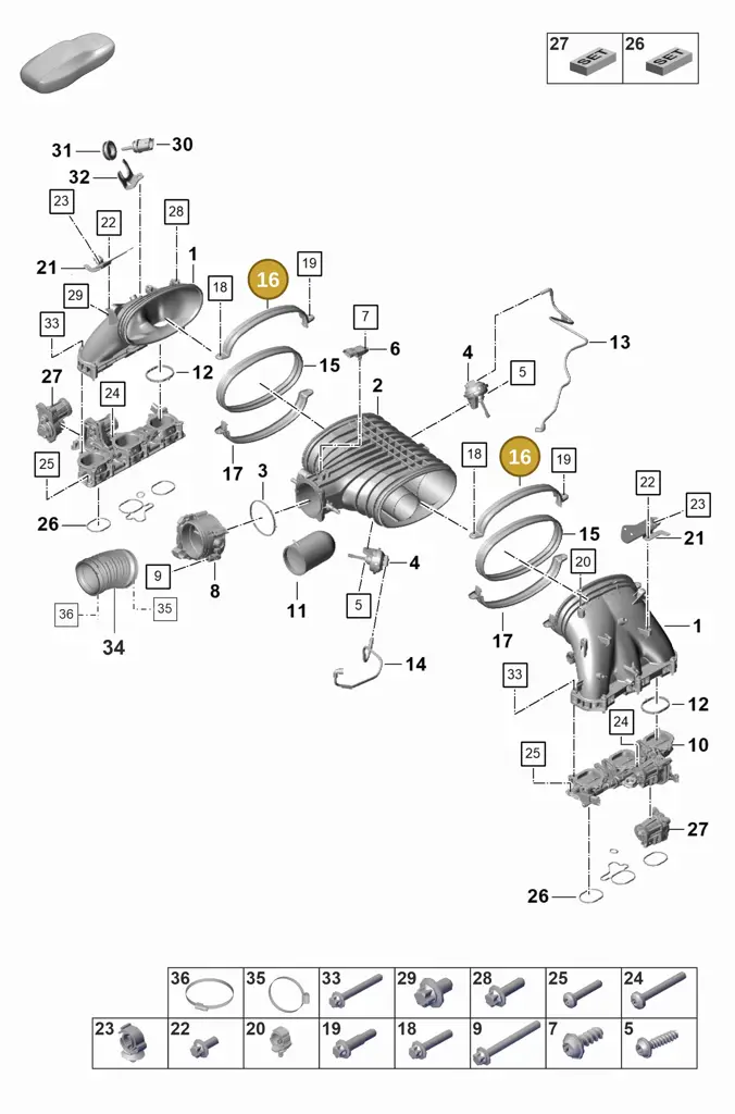 0PB129142 — Porsche 911 (2021-2022) diagram p59107100, position 16