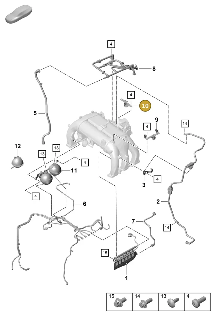 0PB129203B — Porsche Boxster Spyder (2019-2020) diagram p55107400, position 10