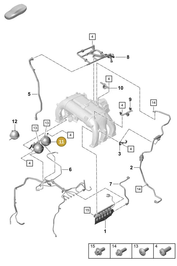 0PB129203 — Porsche Boxster Spyder (2019-2020) diagram p55107400, position 11
