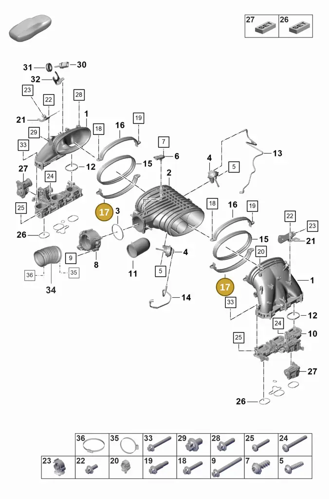 0PB129260 — Porsche 911 (2021-2022) diagram p59107100, position 17