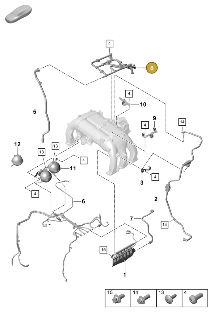 0PB129456D — Porsche Boxster Spyder (2019-2020) diagram p55107400, position 8