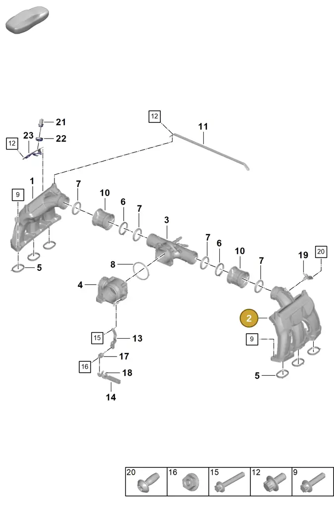 0PB129714A — Porsche 911 (2024-2025) diagram p63107100, position 2