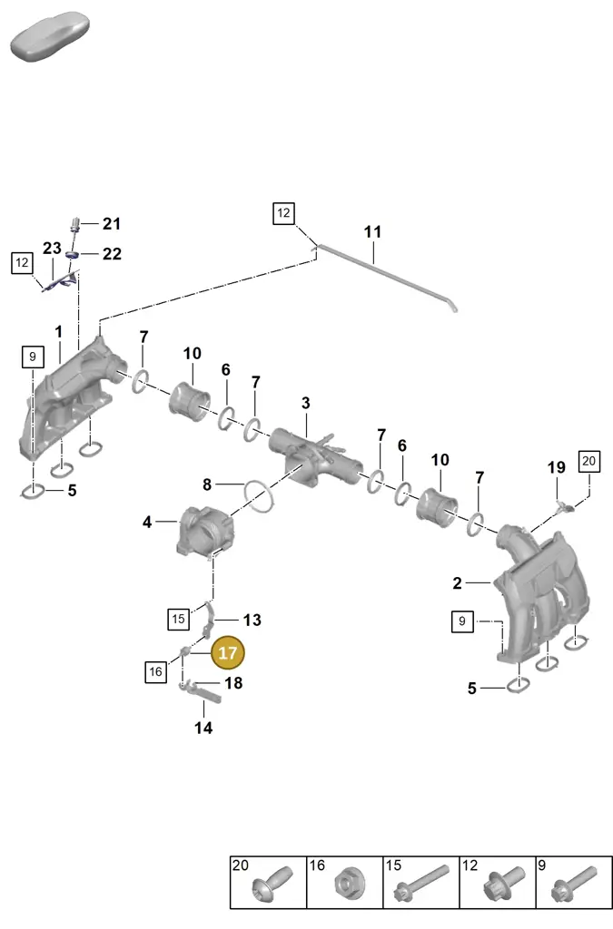 0PB129764 — Porsche 911 (2024-2025) diagram p63107100, position 17