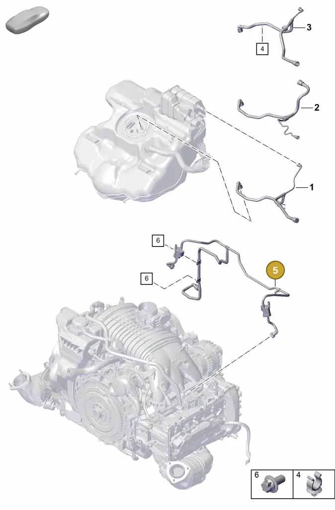 0PB129979 — Porsche Boxster Spyder (2019-2020) diagram p55107300, position 5