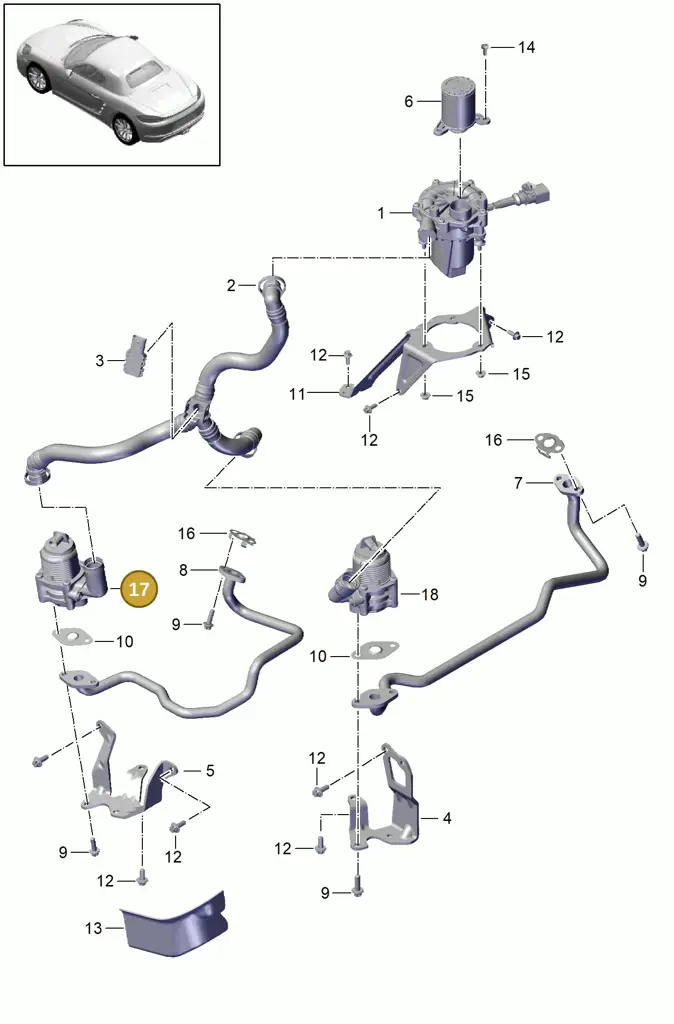 0PB131097A — Porsche Boxster (2016-2019) diagram p48000002, position 17