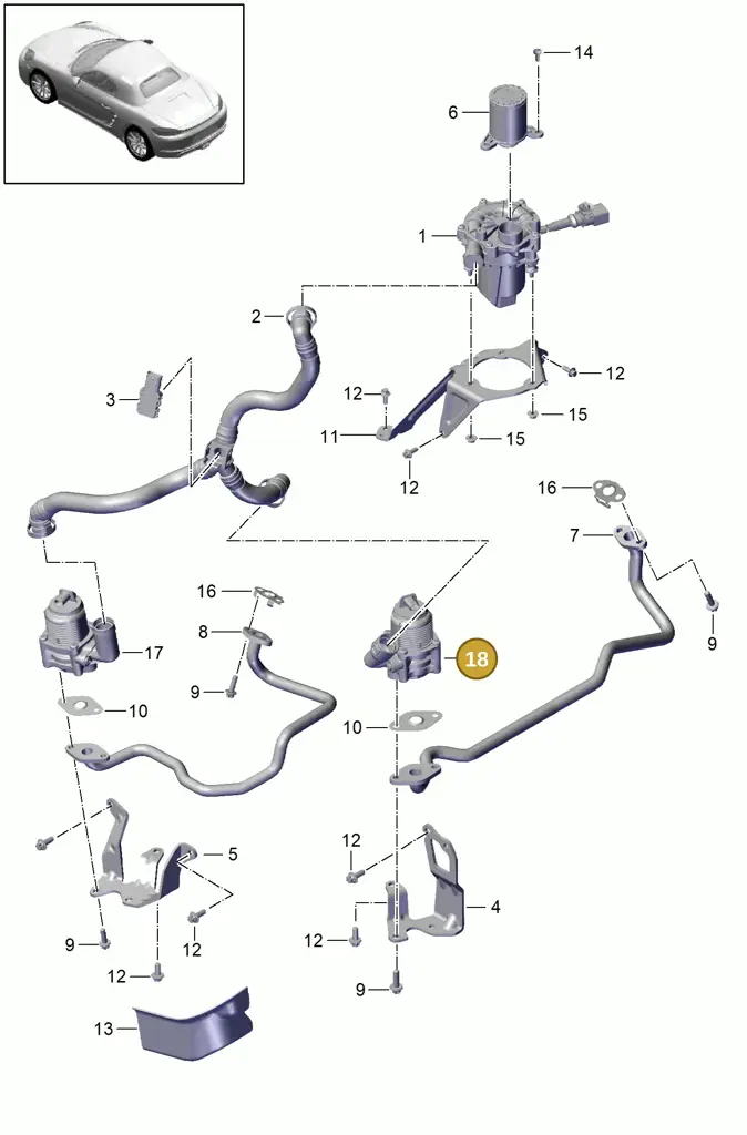 0PB131097D — Porsche Boxster (2016-2019) diagram p48000001, position 18