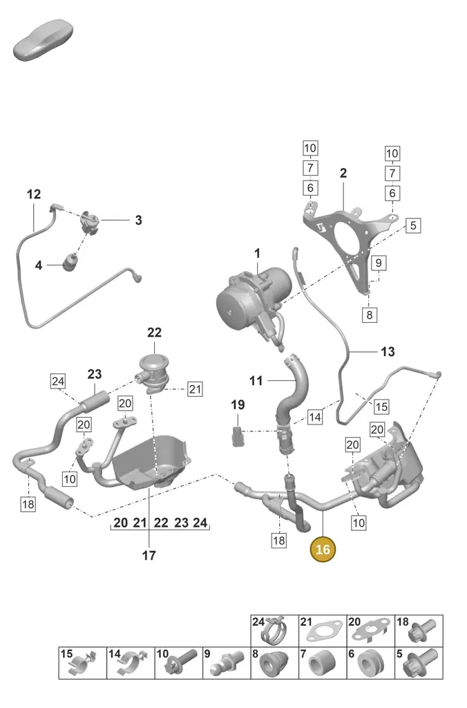 0PB131154 — Porsche 911 (2021-2022) diagram p59108000, position 16