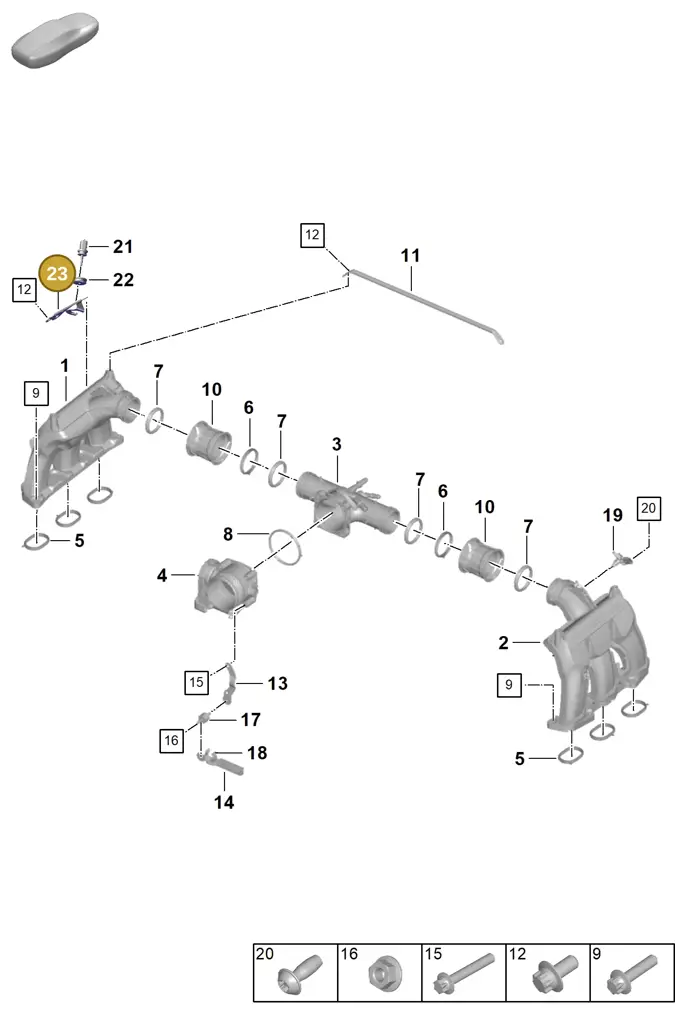 0PB131337A — Porsche 992 Carrera Coupe (2024-) diagram p63107100, position 23